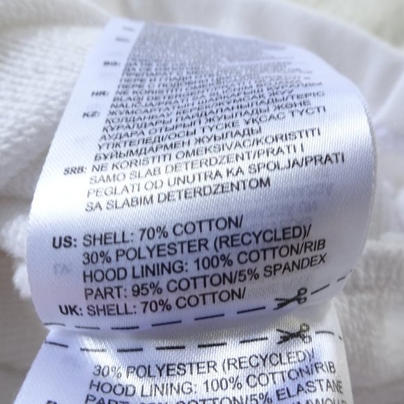 Adidas Pullover White Crop Sweatshirt Large Oversize with split sleeve. - Picture 9 of 11